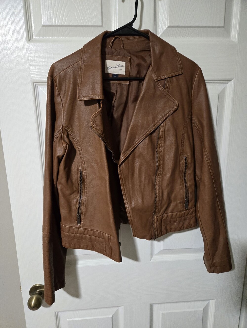 Universal Thread Brown Faux Leather Moto Jacket